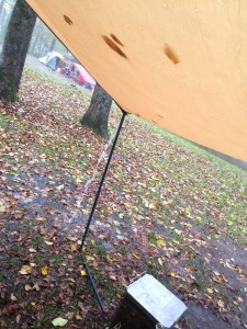 大雨のキャンプ