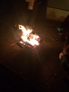 定山渓自然の村キャンプ場での焚き火