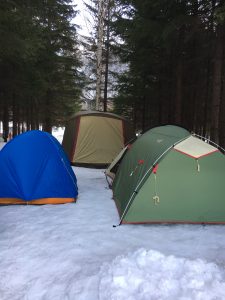 定山渓キャンプ場で冬キャンプ