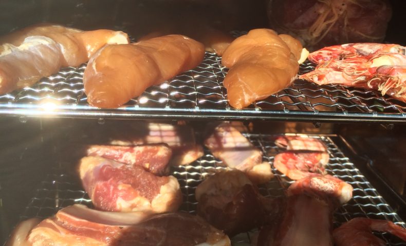 鶏ササミ肉燻製の熱燻温度