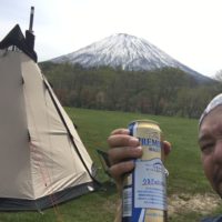 京極キャンプ場でローベンスチェロキー初張りと薪ストーブIN